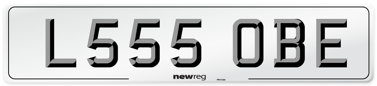 L555 OBE Number Plate from New Reg